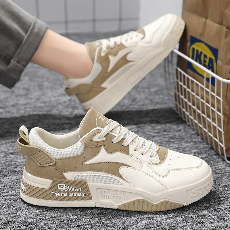 Men's Board Shoes Outdoor Casual Sports Walking Shoes Anti-slip Breathable Vulcanized Shoes Thick Sole Fashion Student Shoes