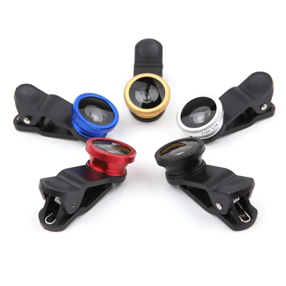 3 in 1 Lens Magnifying Glass 0.67X Wide Angle Fisheye Phone Lens Micro Camera Len Universal Kit With Phone Clip For Smartphones