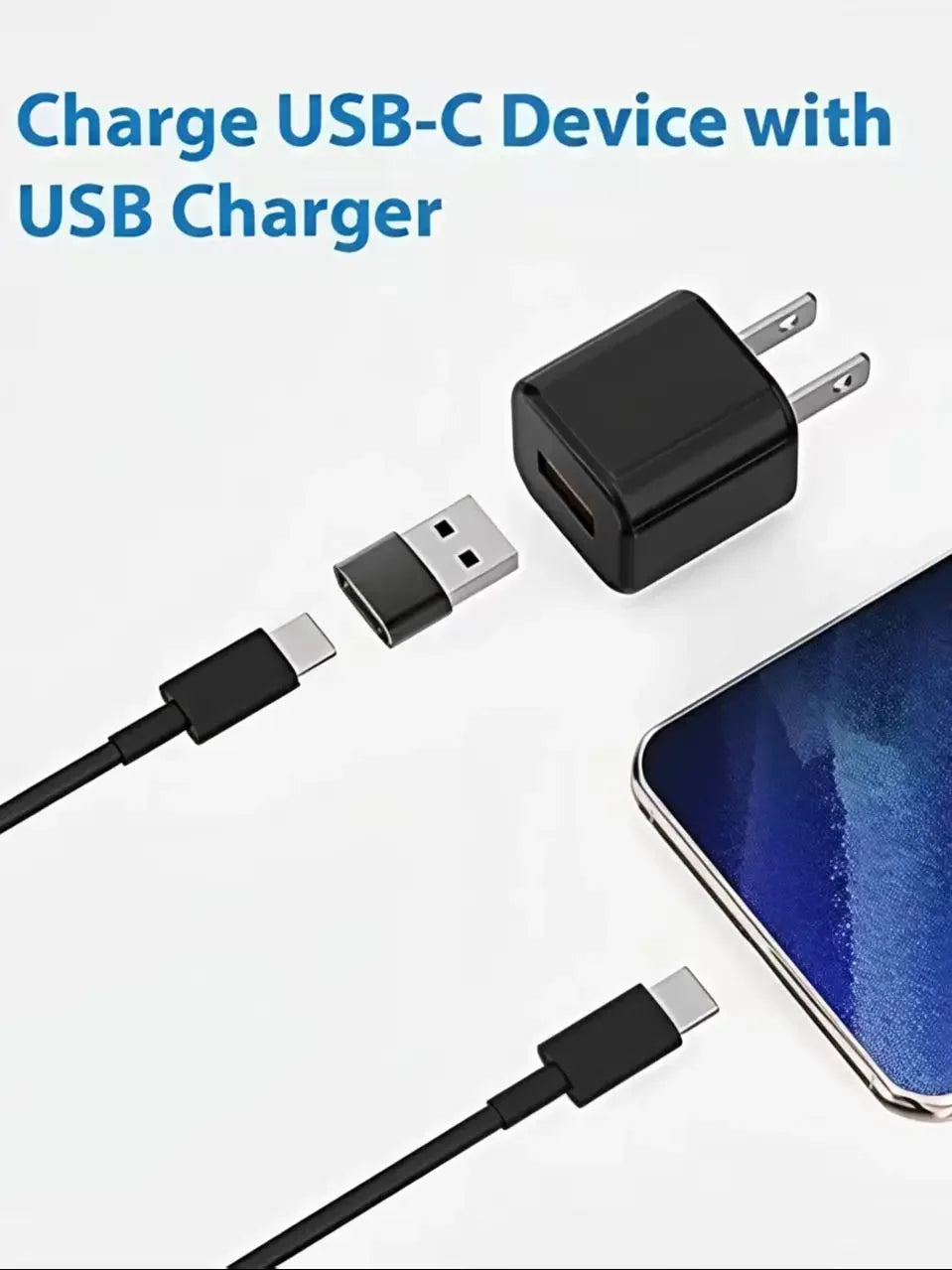 USB to USB-C Adapter, USB-C Female to USB Male Fast Charging and OTG Converter, Compatible with iPhone 1/14/13/12/11 Pro Max Plu