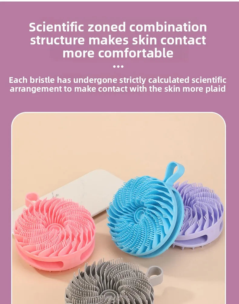 Silicone double-sided bath brush, painless bath artifact, two-in-one shampoo and massage brush, no pain, no skin bath brush