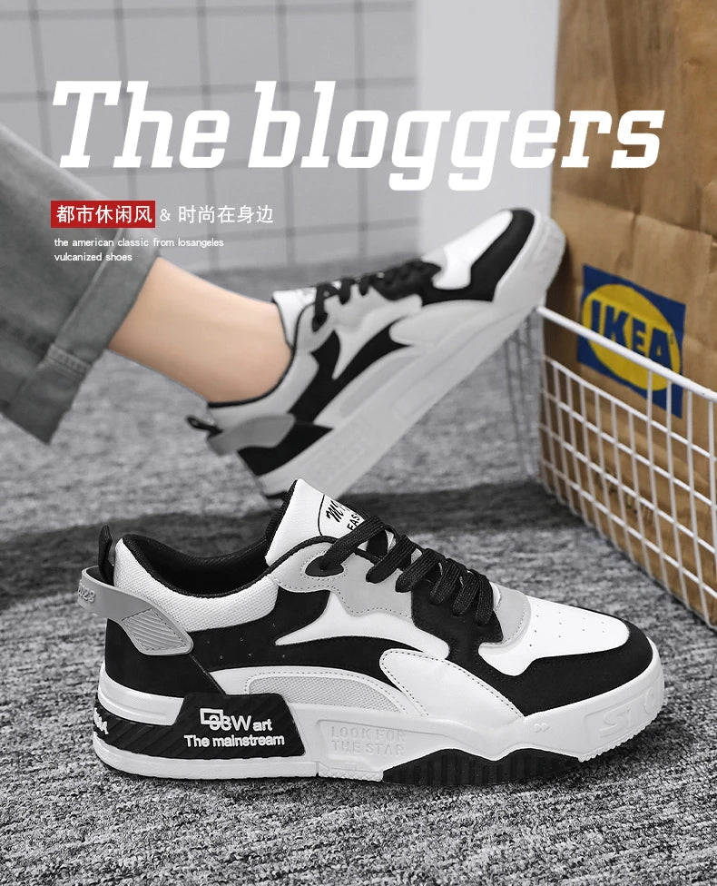 Men's Board Shoes Outdoor Casual Sports Walking Shoes Anti-slip Breathable Vulcanized Shoes Thick Sole Fashion Student Shoes