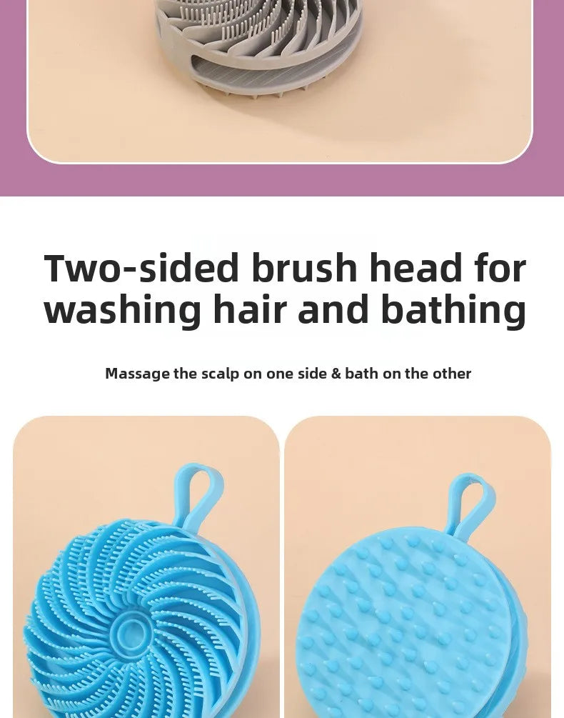 Silicone double-sided bath brush, painless bath artifact, two-in-one shampoo and massage brush, no pain, no skin bath brush