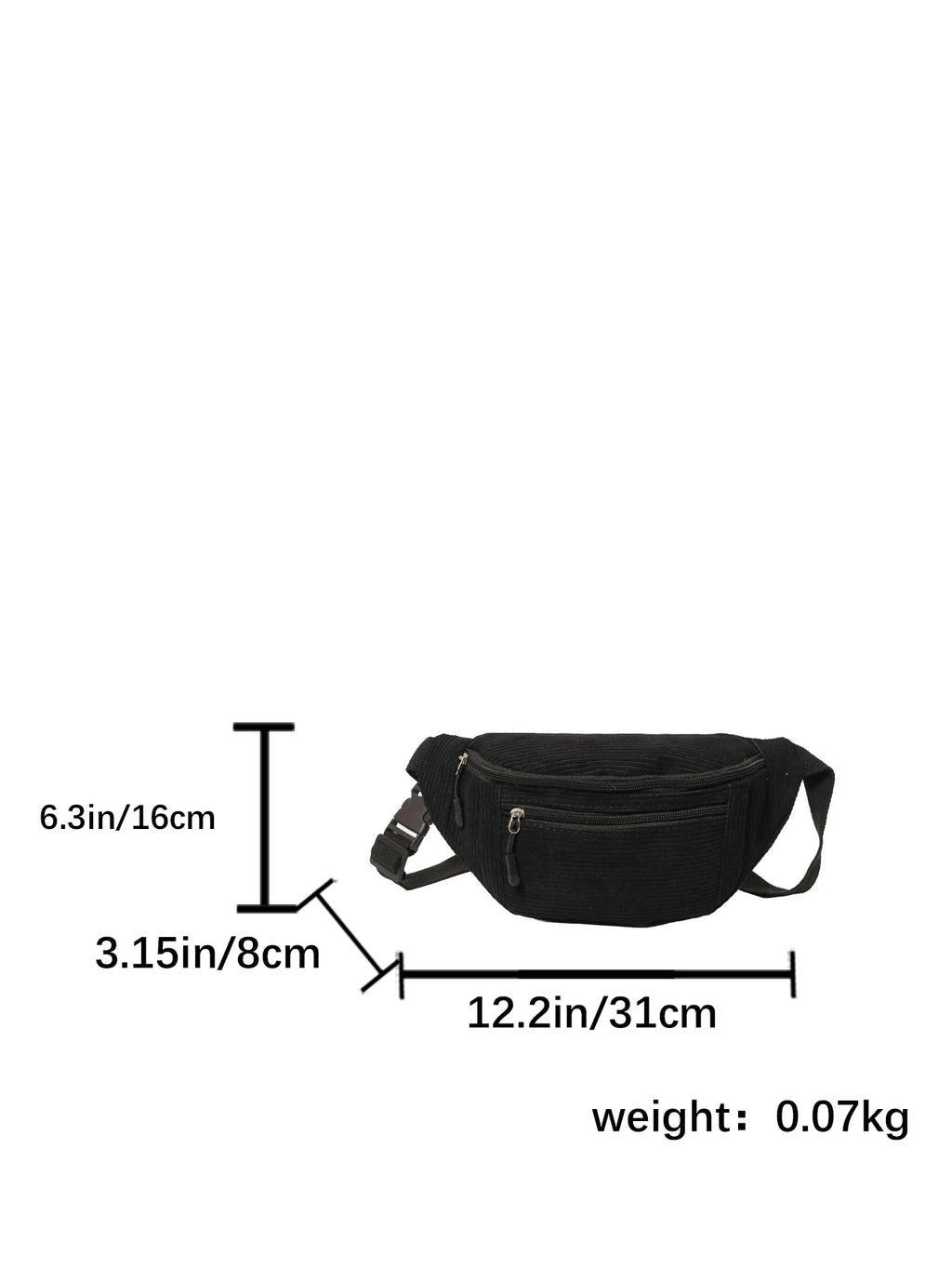 Casual Corduroy Belt Bags for Men Women Fashion Fanny Pack Female Banana Waist Bag Hip Purse Shoulder Crossbody Chest Bag Pocket