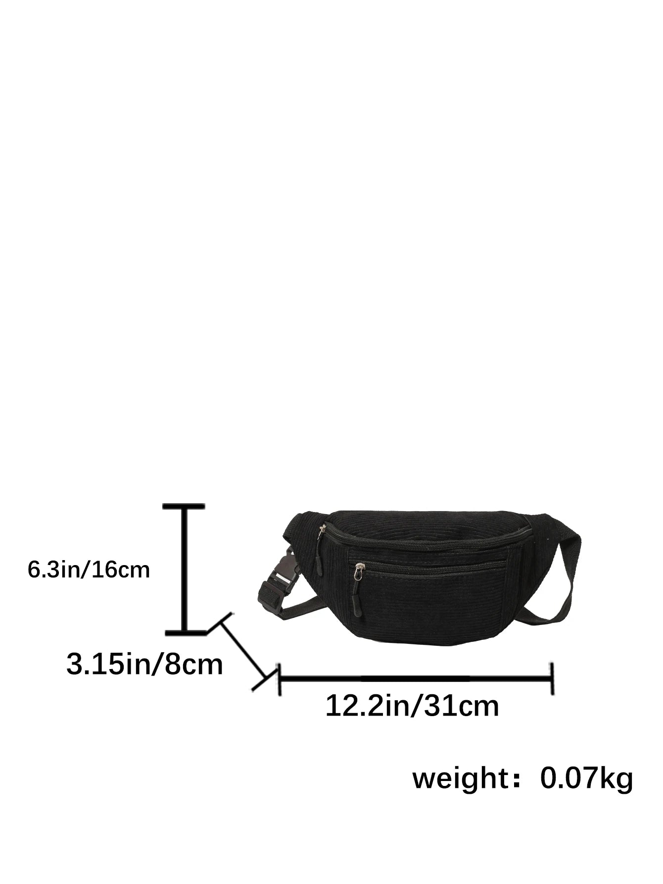 Casual Corduroy Belt Bags for Men Women Fashion Fanny Pack Female Banana Waist Bag Hip Purse Shoulder Crossbody Chest Bag Pocket