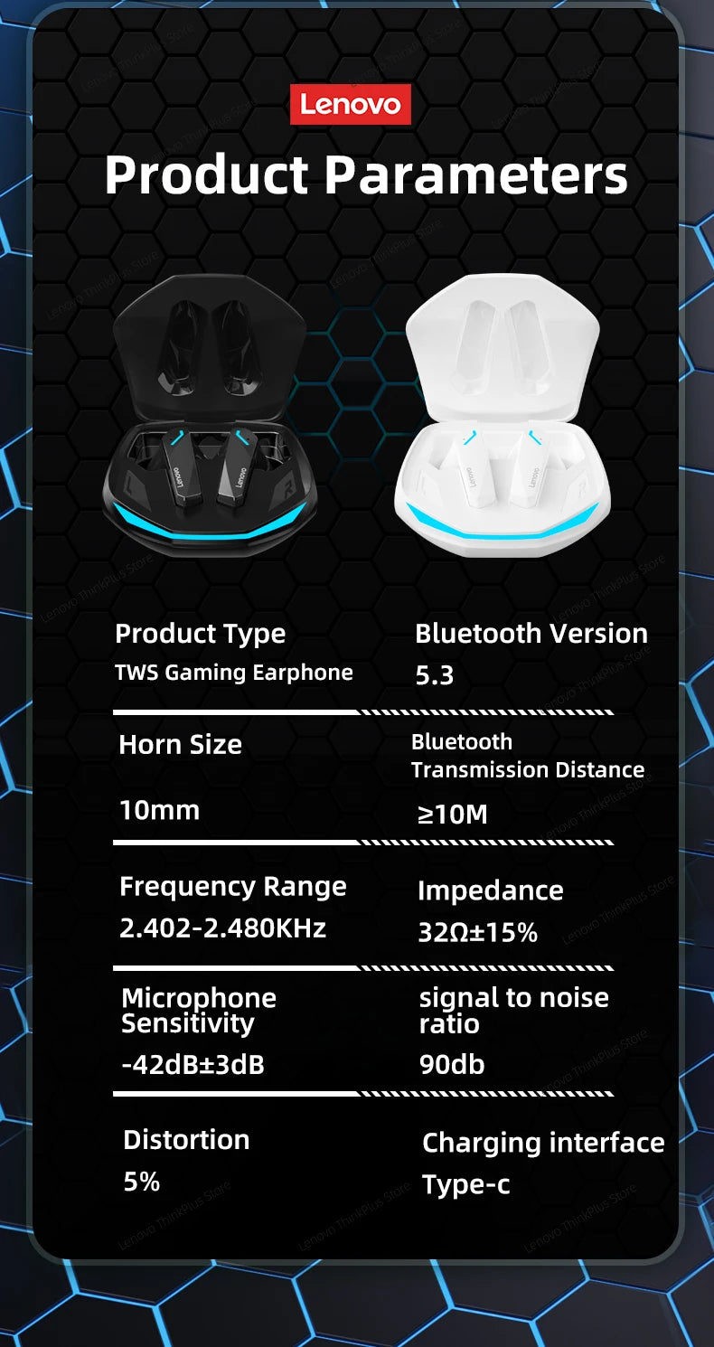 Lenovo GM2 Pro TWS Wireless HIFI Stereo Headset Low Latency Headphones Gaming Music Dual Mode Earbuds Music Sport Headset
