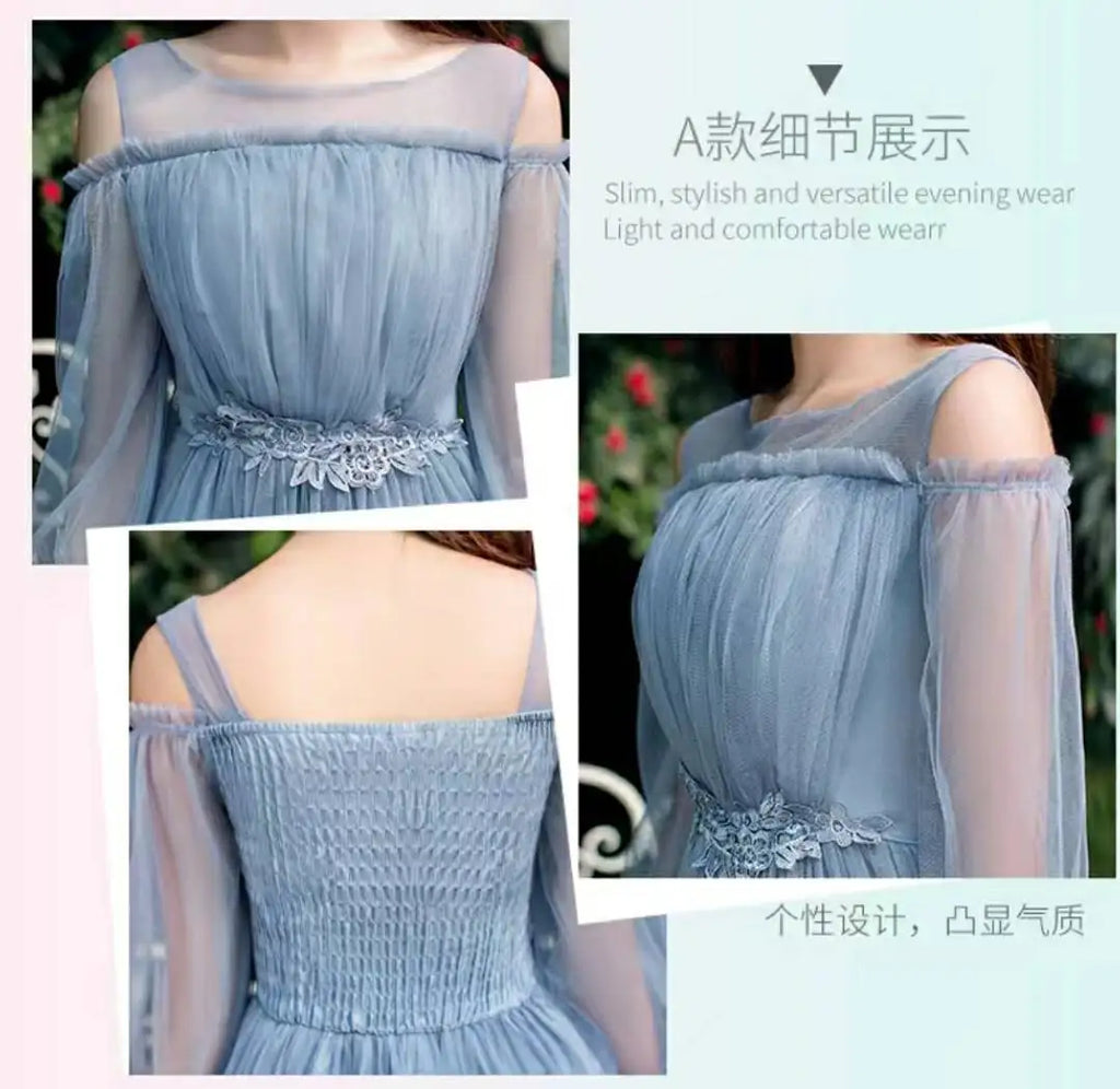 Women Pink Champagne Grey Blue Long Bridesmaid Dresses Sweet Memory Bride Guest Prom Graduation Vestidos Wedding Party Robe