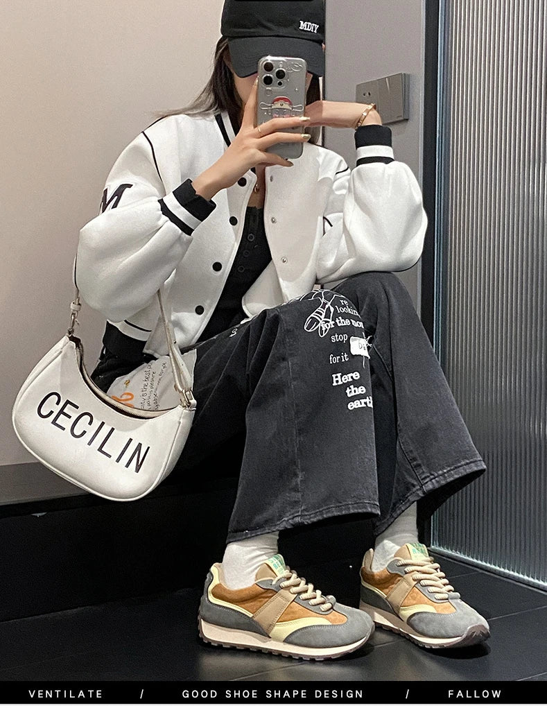 Women's Luxary Sneakers Vintage Platform Sports Shoes Women 2025 Autumn New Sports Running Casual Shoes Ladies Vulcanize Shoes