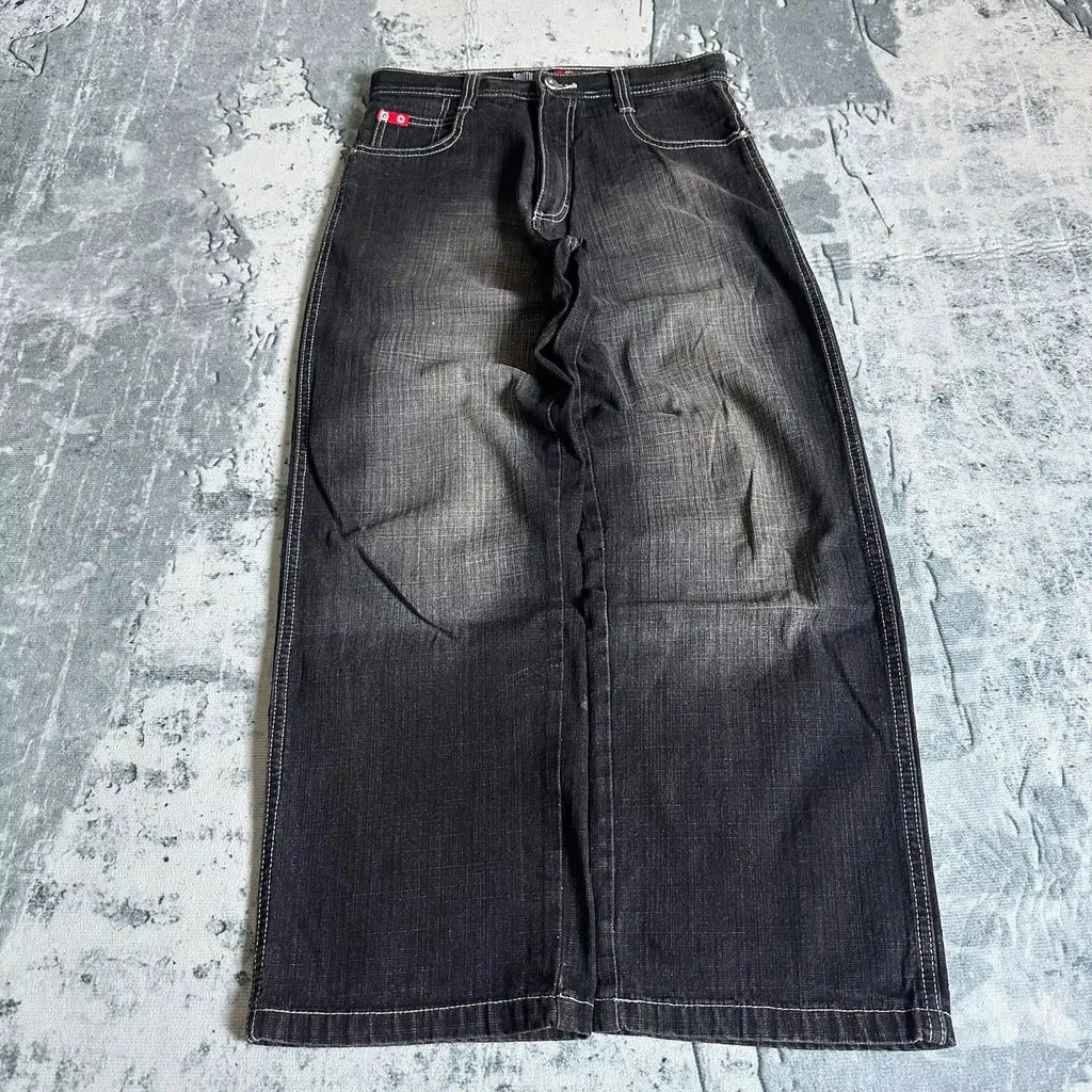 American Fashion Hip Hop Joker Oversized Jeans Women Street Y2K New Clearance Spot Hot Mopping Wide-leg Pants Unisex Loose Jeans