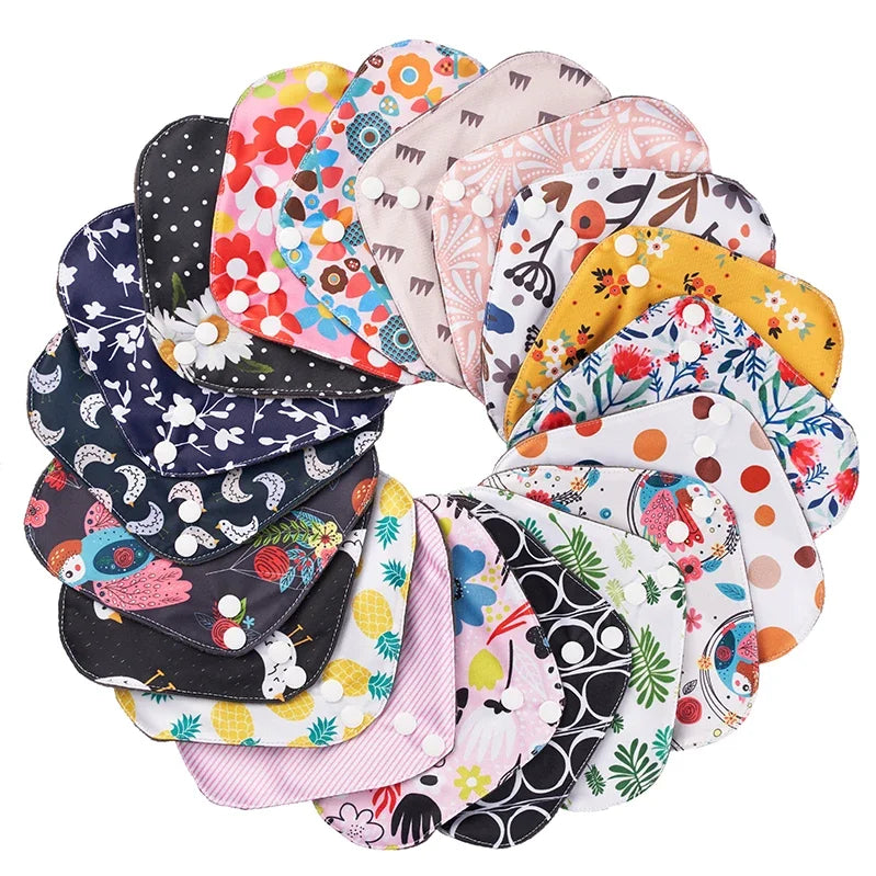 10pcs Reusable Menstrual Pads Female Breathable Heavy Flow Bamboo Charcoal Washable Sanitary Napkins Women cloth sanitary napkin