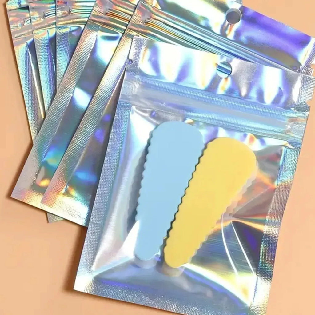 100PCS Holographic Bag Laser Rainbow Pattern Self Sealing Bag Candy Bag and Front Window Sample Bag