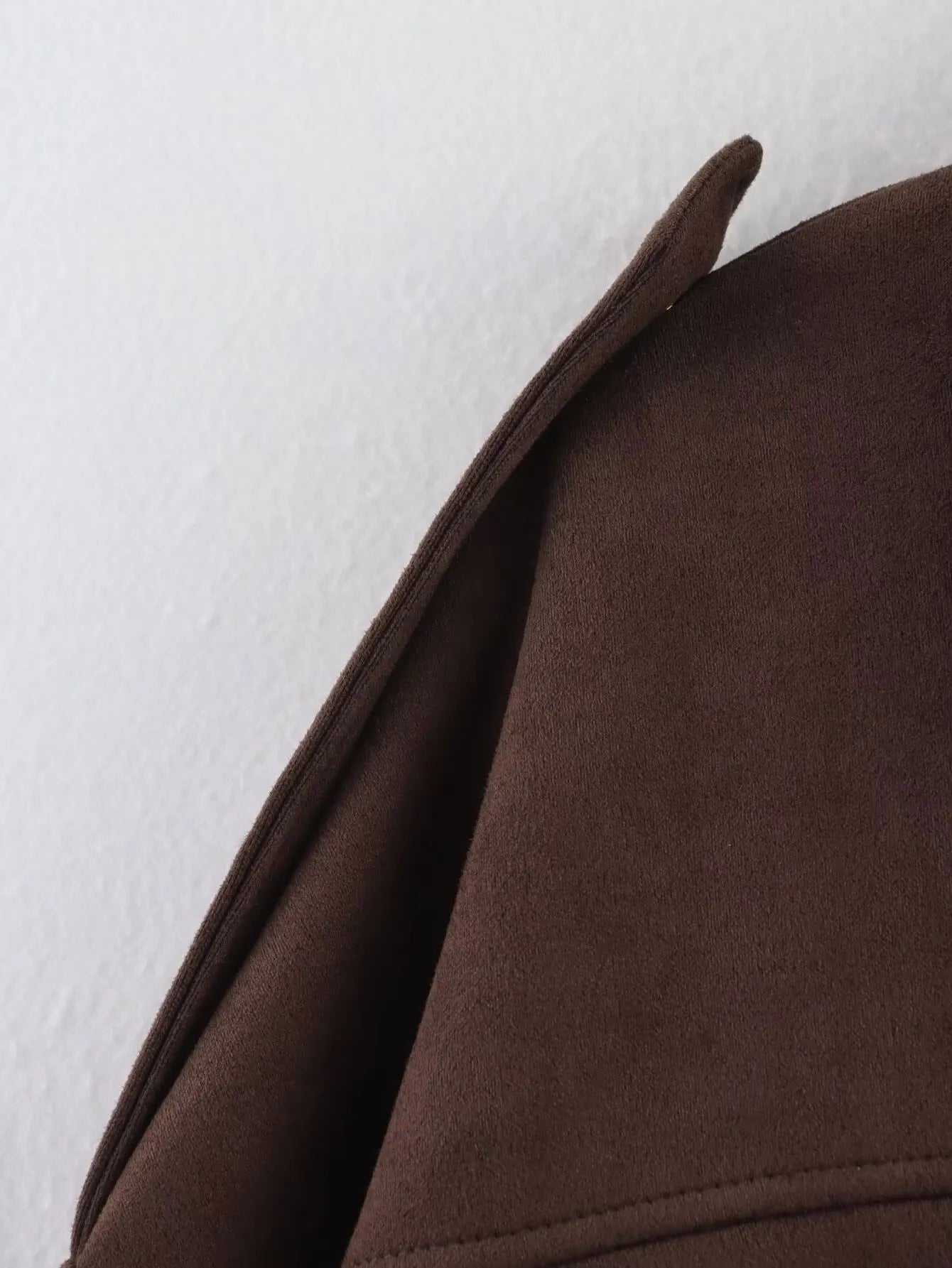 HH Women's Street Fashion Solid Loose Suede Texture Coats Causal Long Bat Sleeves Lapel Zipper Fly Winter Vintage Jackets