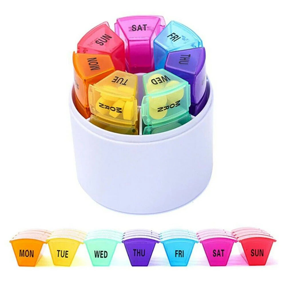 Weekly Pill Organizer 4 Times a Day, 7 Day Pill Cases,Portable Pill Box Medicine Organizer for Pills Vitamin Fish Oil Supplement