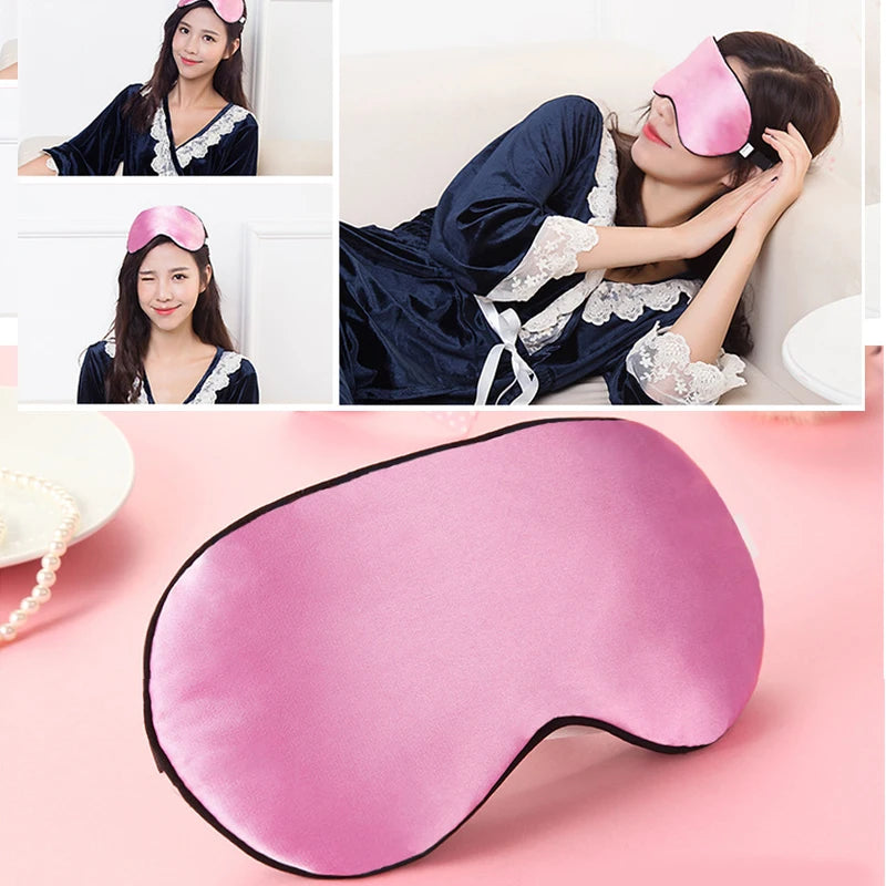 Silk Sleep Mask 100% Light Blocking Travel Nap Lightweight Eyes Night Mask Health Blindfold Sleeping Shield Soft Eye Care Tools