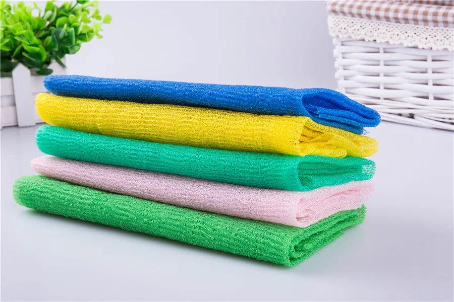 50 Pcs Japanese Body Wash Towel Beauty Skin Exfoliating Cloth Nylon Bath Washcloth Skin Polishing Body Back Scrubber for Hotel