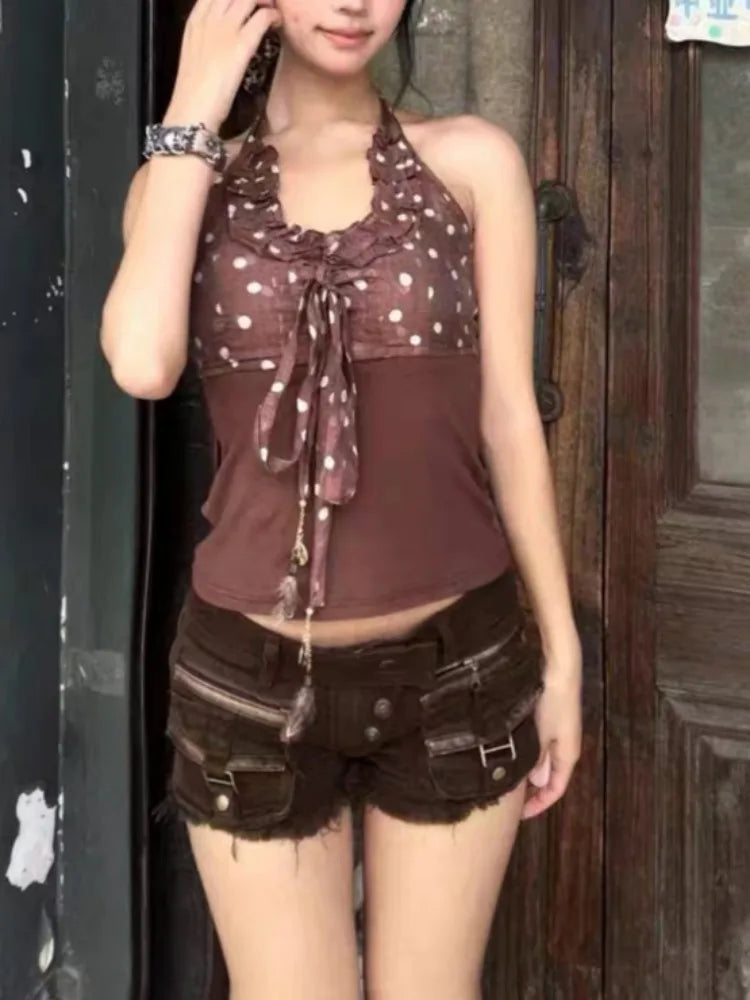 Women's Harajuku Style Shoujo Street Super Short Jean Casual Sexy Slim Shorts 2000S Blue Sheath Y2K E-Girl Hotsweet Denim Shorts