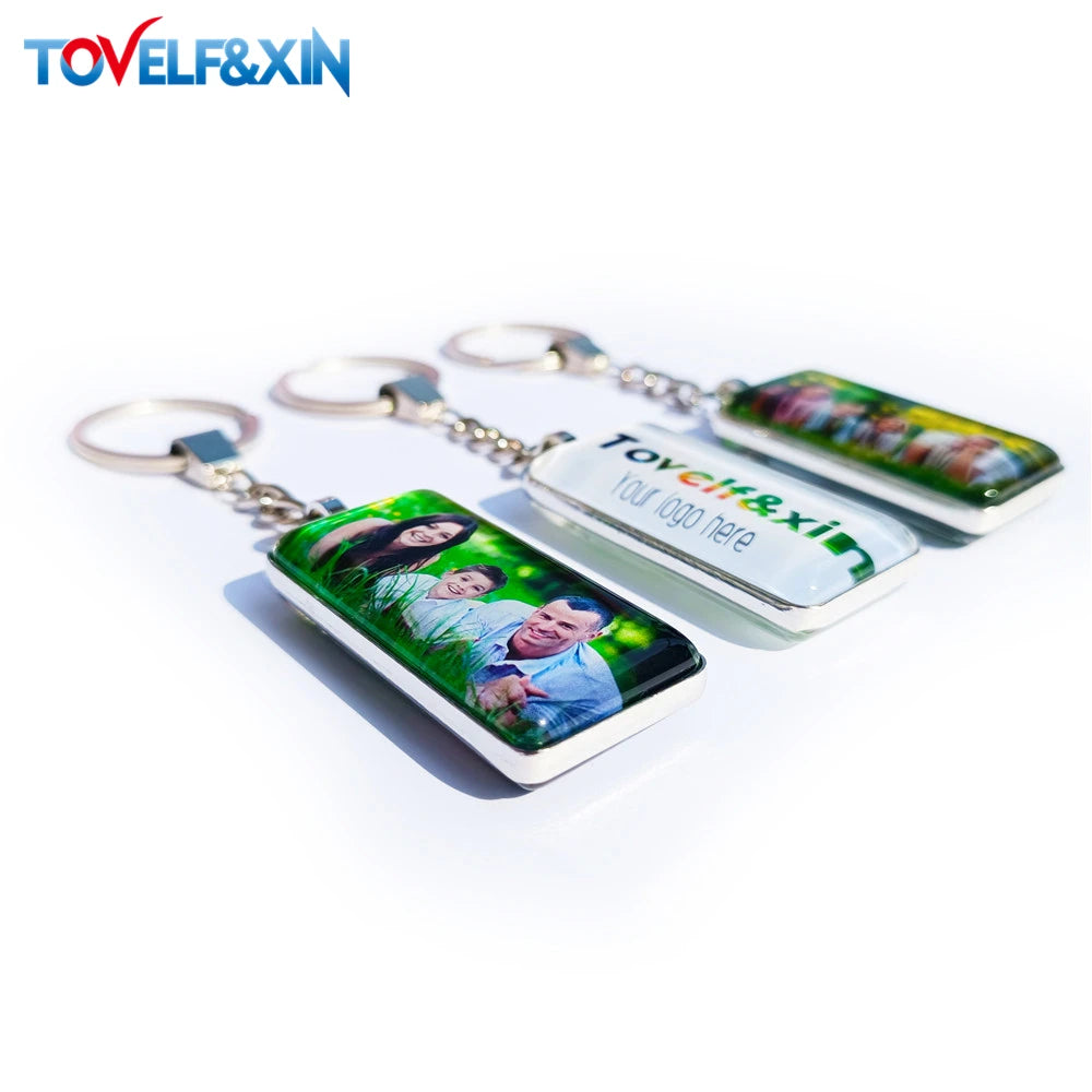 DIY Double Side Photo Custom Keychain Personalized Keyrings Customized Glass Cabochon Family Lovers Baby metal Key chain Gifts