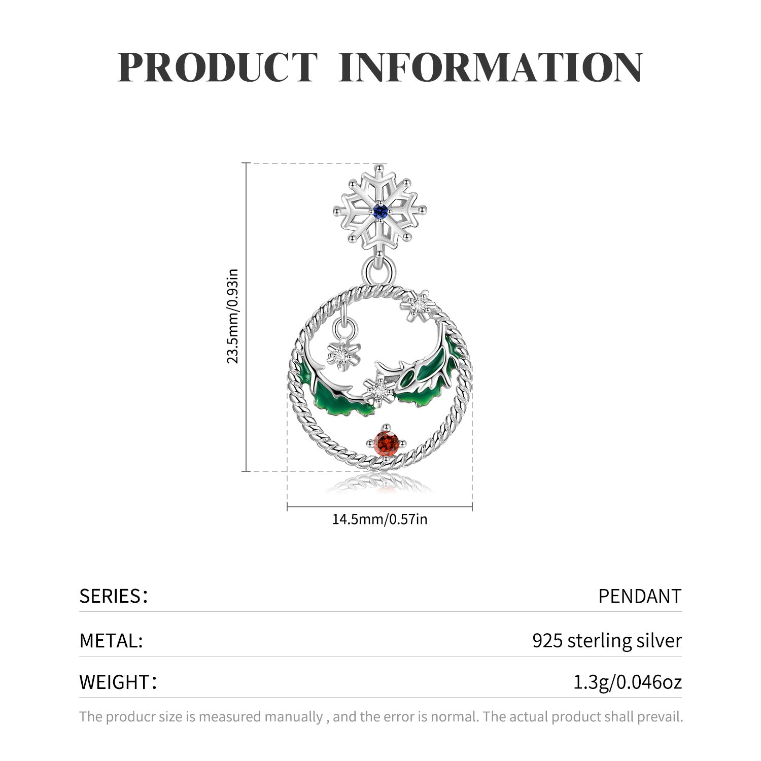 Christmas Snowflake Necklace Ins Style Simple Hollow Fashion 925 Silver