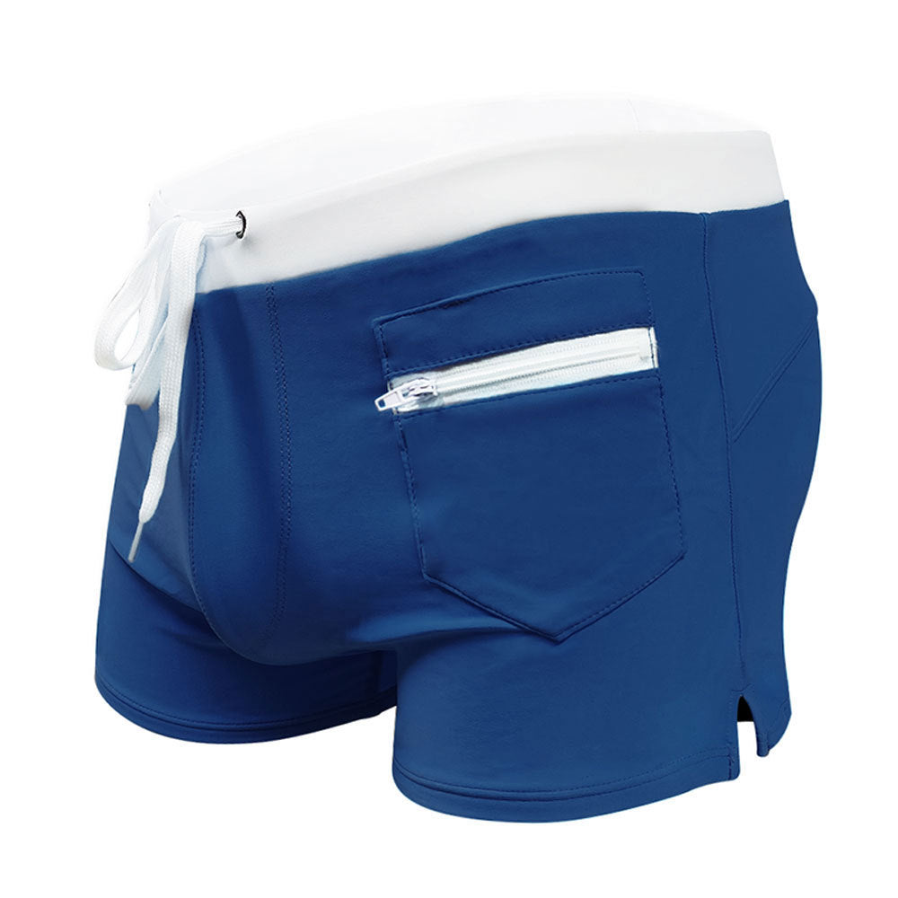 Men's Simple Stylish Drawstring Boxer Swim Trunks