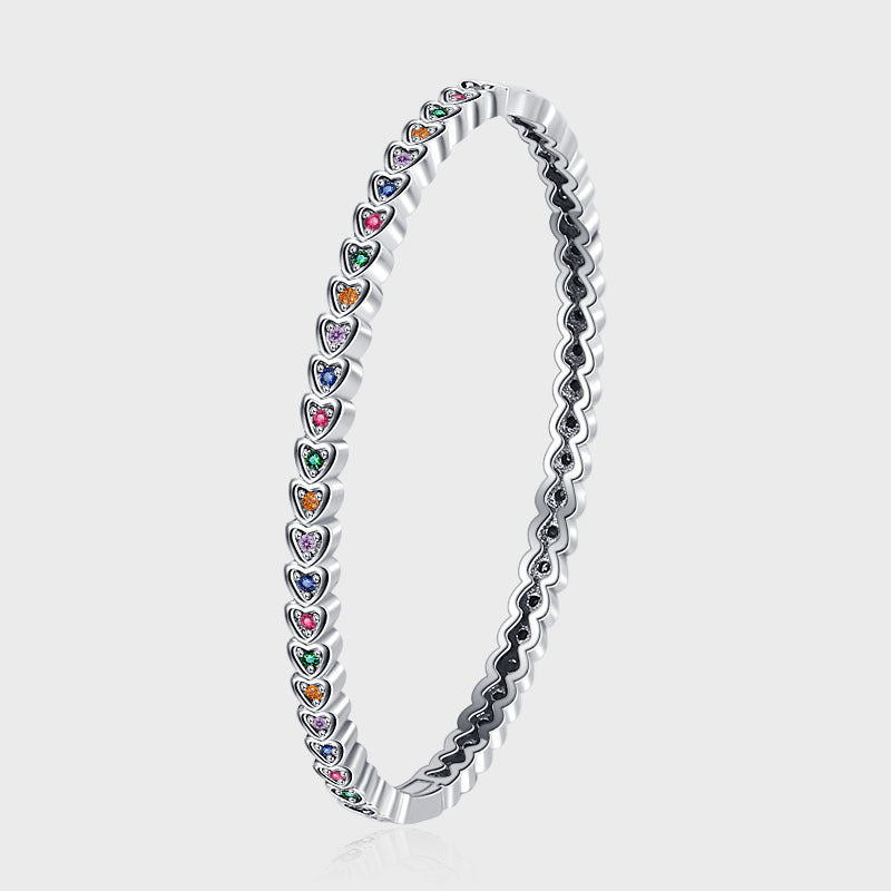 S925 Silver Personality Love Bracelet Women Retro Fashion Style Bracelet Hip Hop Punk Handwear