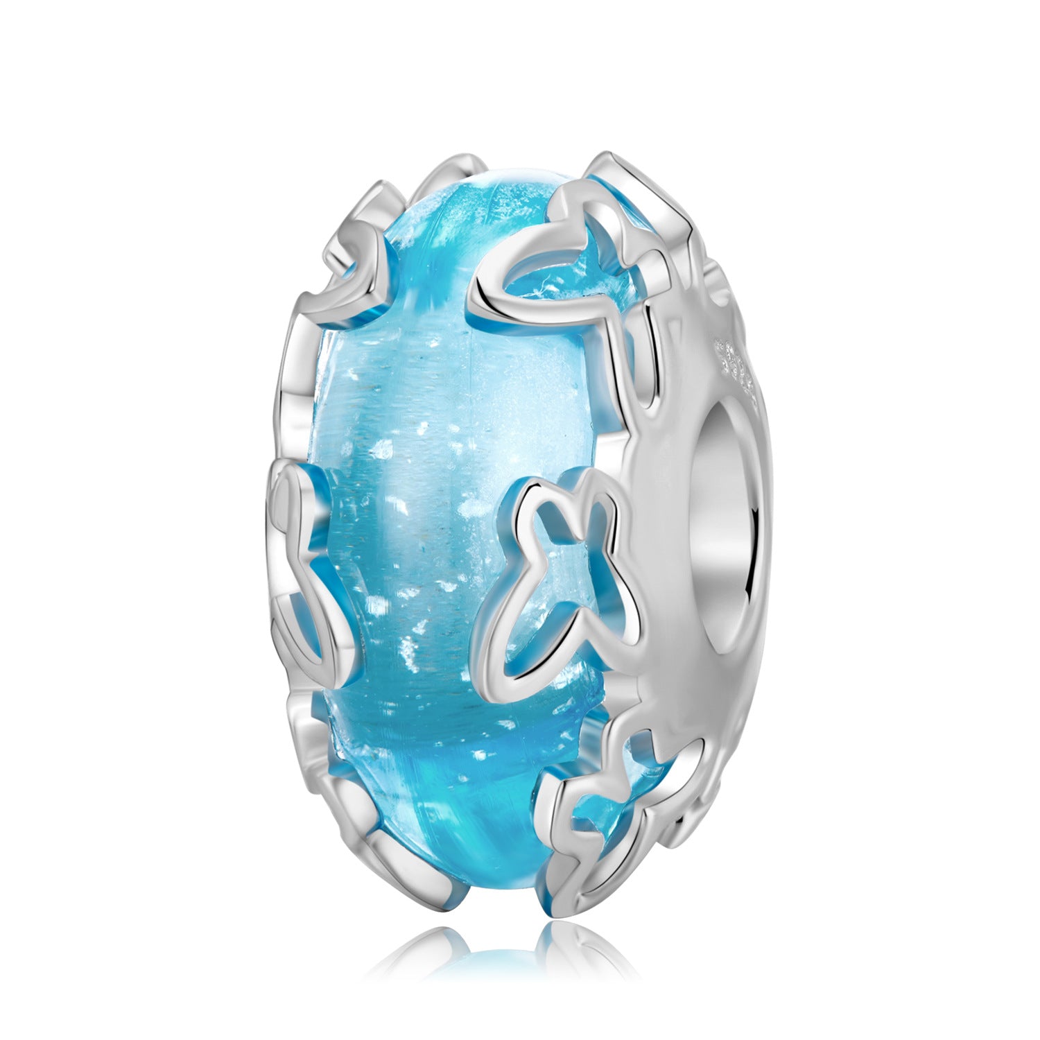 S925 Sterling Silver Spring Butterfly Glass Beads Diy Accessories Beads