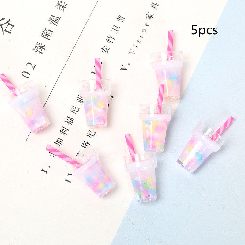 Colorful Milky Tea Cup Candy Color Girl Heart Cream Glue Epoxy Diy Phone Case Kit Accessories