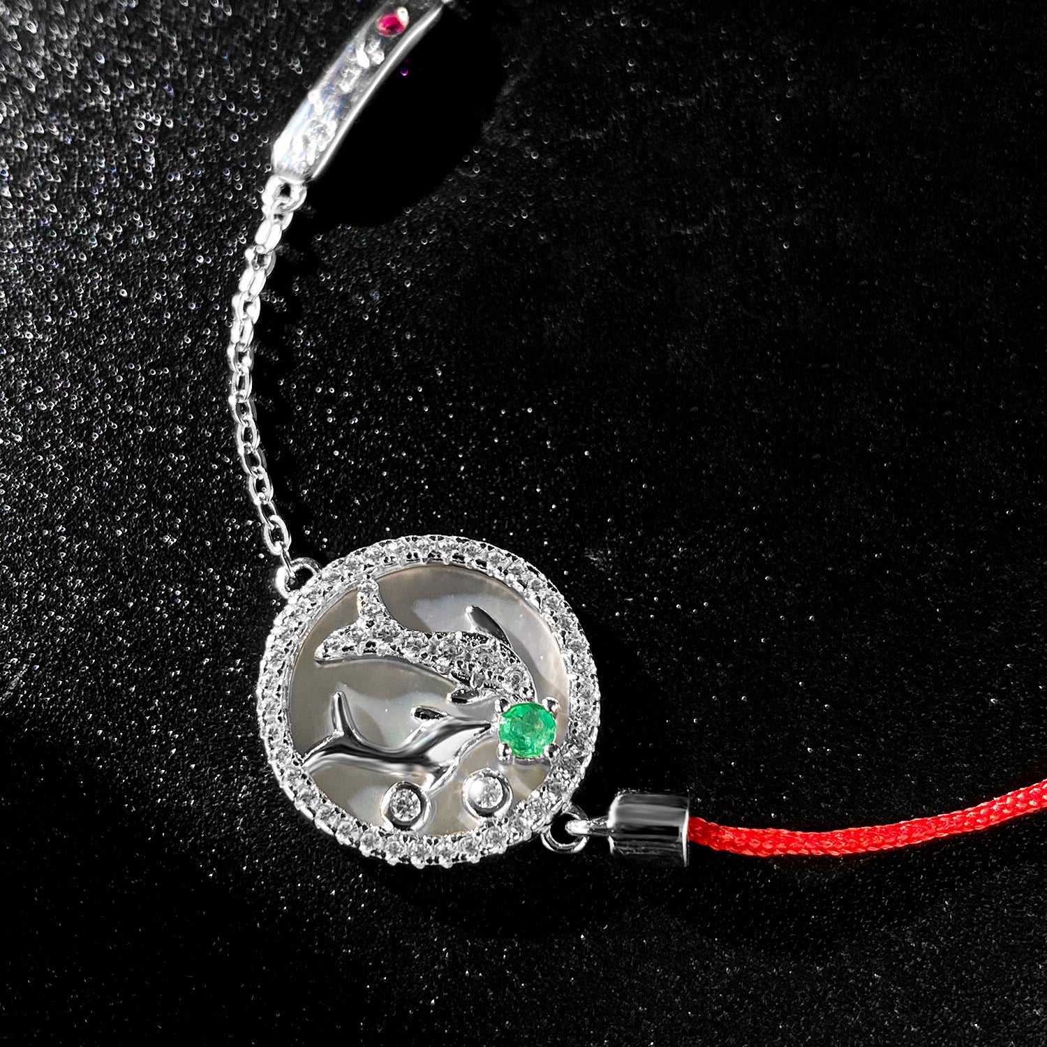 Simple Emerald Bracelet Female Original Design S925 Silver Constellation Pisces
