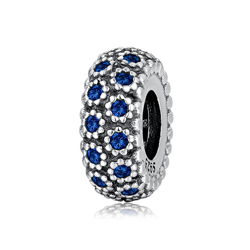 Close Set Zircon Floret Spacer Beads 925 Sterling Silver Women's Bracelet Necklace Diy Beads
