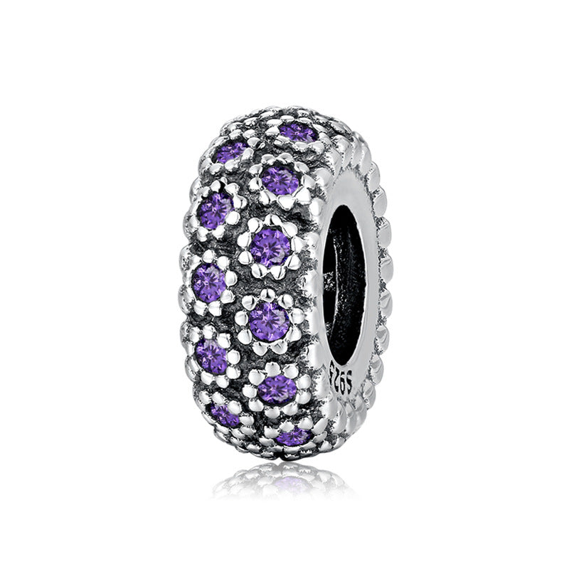 Close Set Zircon Floret Spacer Beads 925 Sterling Silver Women's Bracelet Necklace Diy Beads