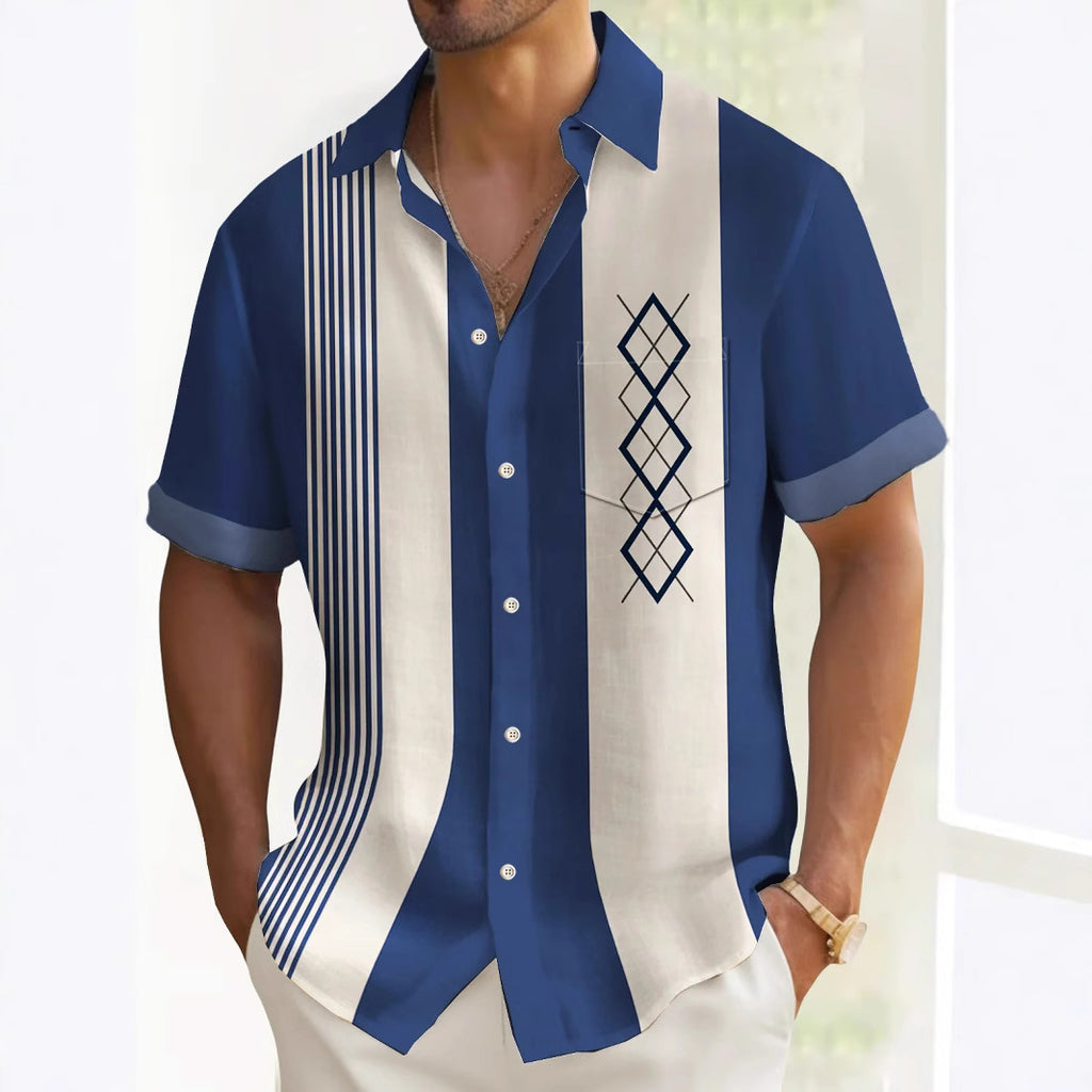 Multicolor Printed Personal Leisure Loose Men's Shirt