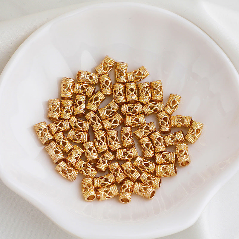 14K Gold-plated Color Retention Hollow W Elbow Spacer Beads