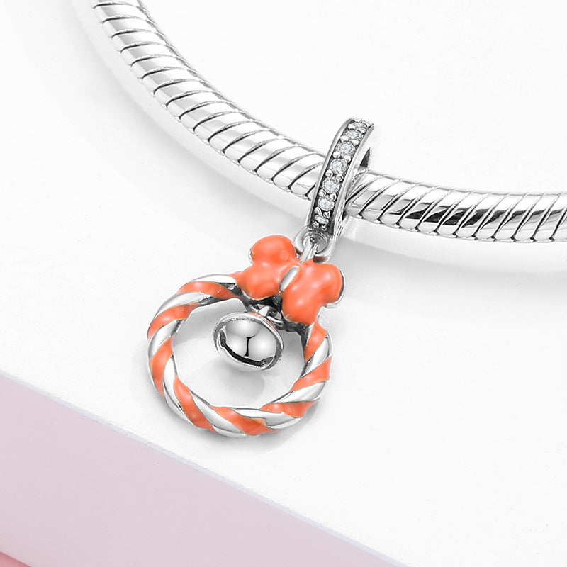 Gift Box Christmas Tree S925 Sterling Silver Drip Gel Beads Pendant Women's Diy Accessories