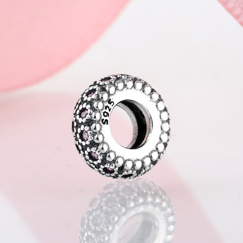 Close Set Zircon Floret Spacer Beads 925 Sterling Silver Women's Bracelet Necklace Diy Beads