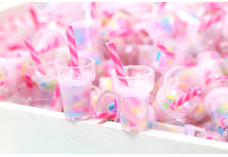 Colorful Milky Tea Cup Candy Color Girl Heart Cream Glue Epoxy Diy Phone Case Kit Accessories