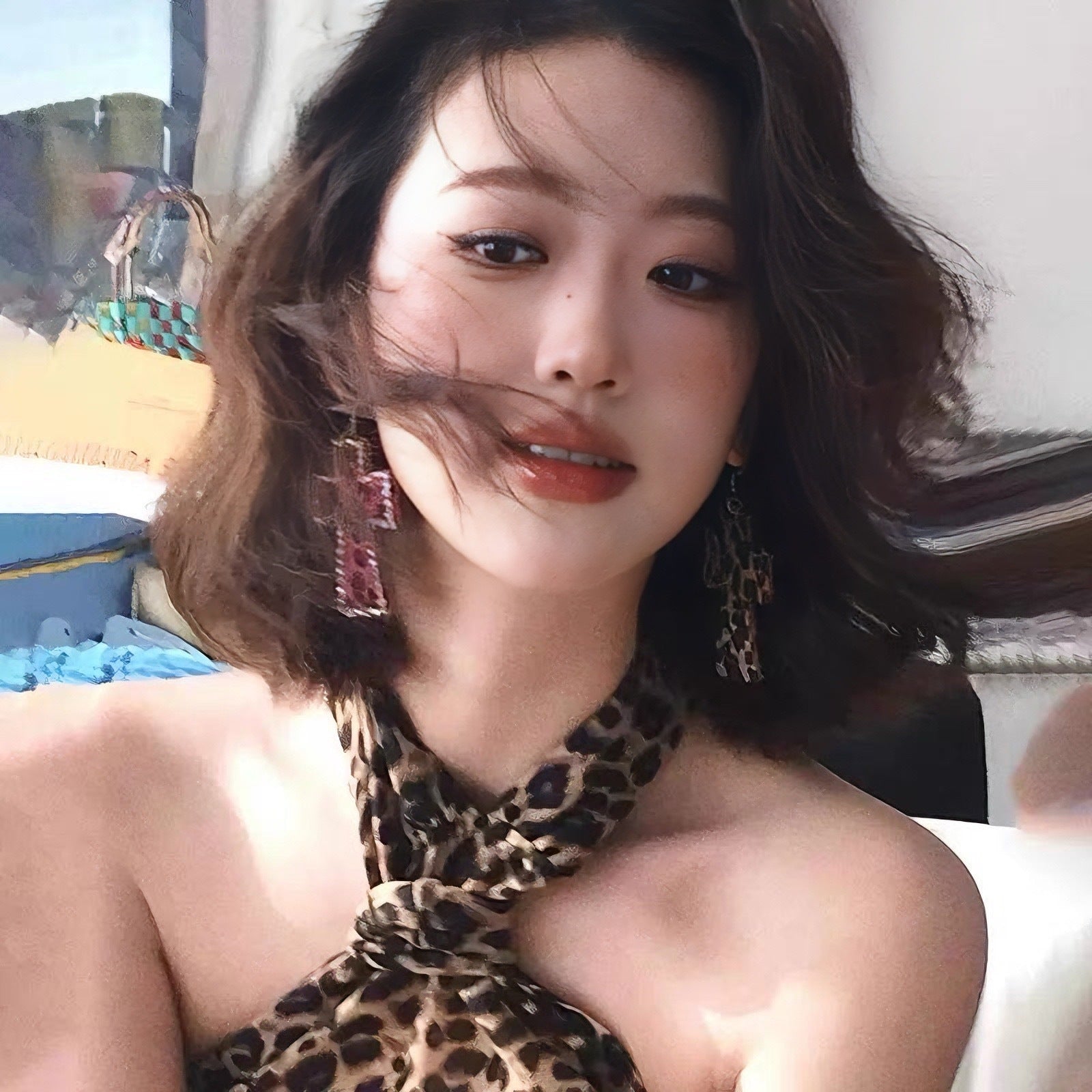 Leopard Cross Earrings Y2g Millennium Hot Girl Niche Earrings