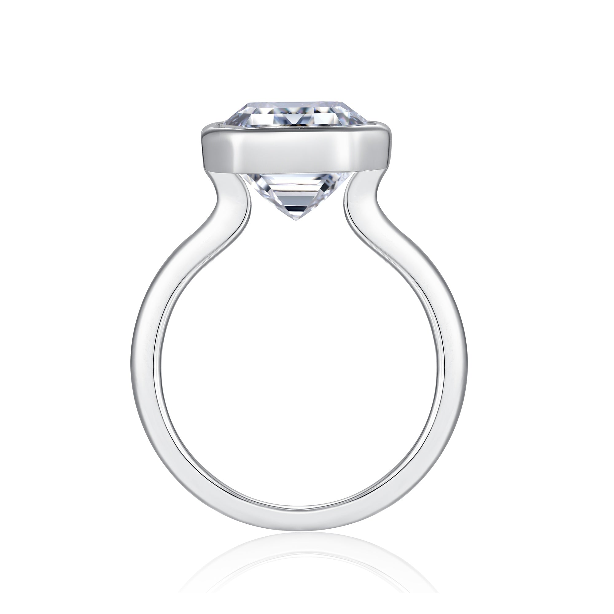 Octagonal Moissanite Set With Top-quality Moissanite Luxury And Fashionable Light Luxury Jewelry Silver Ring S925 Silver Electroplated With Platinum