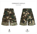 Camouflage Color-Block Loose Wide-Leg Denim Cropped Shorts