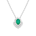Light And Extravagant Necklace With Female Temperament And Versatility S925 Silver Emerald Pendant Opening Design